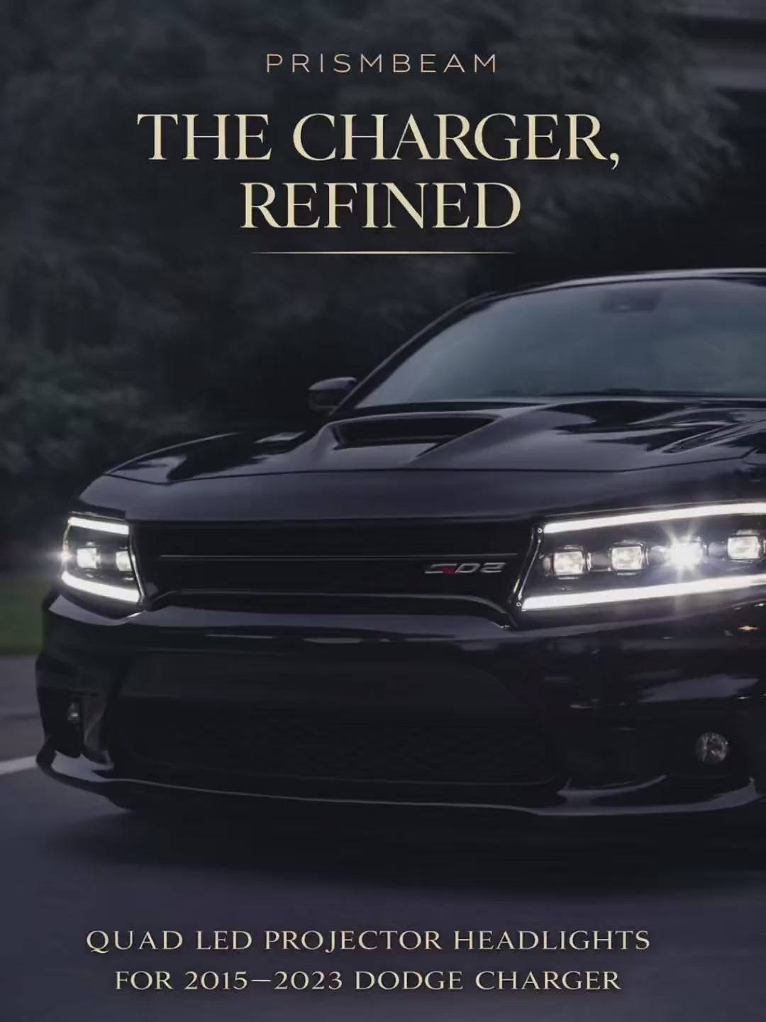 15-23 Dodge Charger Quad Clear LED Projector Headlights 
